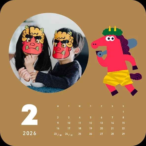 ましかくサイズのカレンダーデザイン2
