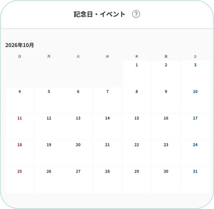記念日を登録したい日付をタップします