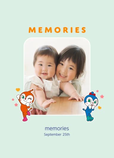 ドキンちゃん・コキンちゃんの四角フレームのサンプル画像