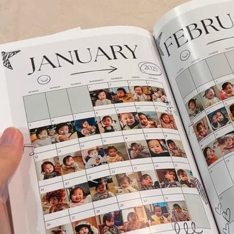 カレンダー風の毎日の顔写真